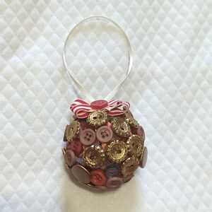 Hand Crafted Button Christmas Tree Ornament bulb